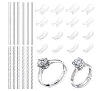 Amexo 36 Pcs Ring Adjuster for Loose Rings Clear Ring Size Adjuster for Any Rings Ring Too Big Filler Tightener Ring Size Reducer Invisible Ring Guard for Women and Men