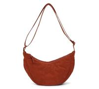 Amexo Corduroy Crescent Crossbody for Women, Adjustable Shoulder Strap, Portable Half Moon Bag, Multi-purpose Hobo for Travel Work School Daily Use (Orange)
