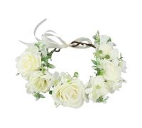 Amexo Flower Crown Headband Bridal Floral Headband Bridal Floral Garland White Crown for Women Girl Bride