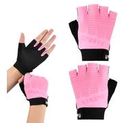 Amexo Kids Half Finger Cycling Gloves Mittens Breathable Non-Slip Sports Half Finger Gloves for Children, Shockproof Sports Training Fingerless Gloves for MTB Riding, Gymnastics, Scooters, Skateboard