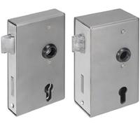 AMF 567275 Replacement 140U Case 30 mm, Backset 60 mm, Galvanised Steel Mortice Lock, Reversible Latch Head, 3 mm Protruding, Prepared for Profile Cylinders, Silver