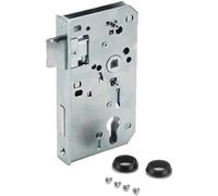 AMF 567276 Replacement 140U Case 40 mm, Backset 60 mm, Galvanised Steel Mortice Lock, Reversible Latch Head, 3 mm Protruding, Prepared for Profile Cylinders, Silver
