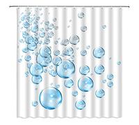 AMFD Bubble Shower Curtain Polka Dot Modern Abstract Cool Light Blue Water Bubble Art Print Creative White Funny Home Fabric Bathroom Decor Set Include Hooks,（70" WX70 H）