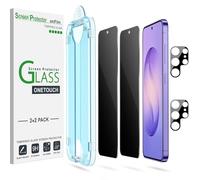 amFilm 2+2 Pack OneTouch Privacy Screen Protector for Samsung Galaxy + Camera Lens Protector, Tempered Glass, 30 Seconds Auto-Alignment Tech, Bubble Free, 28°Privacy Protection (S26U-6.9'')