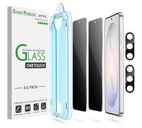 amFilm 2+2 Pack OneTouch Privacy Screen Protector for Samsung Galaxy S26 Plus 6.7" + Camera Lens Protector, Tempered Glass, 30 Seconds Auto-Alignment Tech, Bubble Free, 28°Privacy Protection