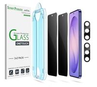 amFilm 2+2 Pack OneTouch Privacy Screen Protector for Samsung Galaxy S26 Ultra 6.9" + Camera Lens Protector, Tempered Glass, 30 Seconds Auto-Alignment Tech, Bubble Free, 28°Privacy Protection