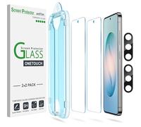 amFilm 2 Pack OneTouch Tempered Glass Screen Protector for Samsung Galaxy S26 5G 6.3 Inch, 9H Hardness with 2 Pack Tempered Glass Camera Lens Protector and Easy Installation Kit