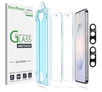 amFilm 2 Pack OneTouch Tempered Glass Screen Protector for Samsung Galaxy S26 Plus 5G 6.7 Inch, 9H Hardness with 2 Pack Tempered Glass Camera Lens Protector and Easy Installation Kit