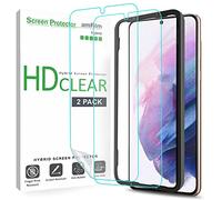 amFilm (2 Pack Screen Protector for Samsung Galaxy S21 Plus (6.7 Inch), Case Friendly (Easy Install) Hybrid Film Compatible with Fingerprint Sensor (2021)