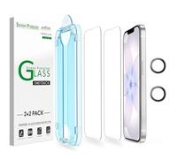 amFilm Auto-Alignment OneTouch for iPhone 17e Screen Protector + Camera Lens Protector, Tempered Glass, 30 seconds Installation, Bubble Free, Case Friendly, Anti-Scratch [2+2 Pack]