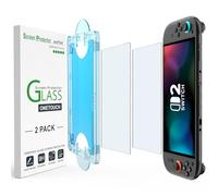 amFilm Auto-Alignment OneTouch for Nintendo Switch 2 Matte Screen Protector 2025, Tempered Glass, 30 Seconds Installation, Bubble Free, Anti Glare, Touch Sensitive, Matte Finish [2 Pack]