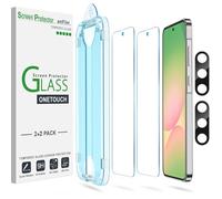 amFilm Auto-Alignment OneTouch for Samsung Galaxy A56 6.7" Screen Protector + Camera Lens Protector, Tempered Glass, 30 Seconds Installation, Bubble Free, Case Friendly, Anti-Scratch [2+2 Pack]