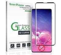 amFilm Galaxy S10 Screen Protector Glass, Full Cover (Not Fingerprint Scanner Compatible) Tempered Glass Screen Protector with Dot Matrix for Samsung Galaxy S10 (Black)