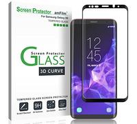amFilm Galaxy S9 Screen Protector Glass, Full Cover Tempered Glass Screen Protector with Dot Matrix for Samsung Galaxy S9 (Black)