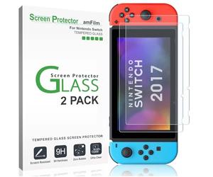 amFilm Nintendo Switch Screen Protector (2 Pack), Premium Tempered Glass Screen Protector for Nintendo Switch