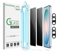 amFilm OneTouch for Samsung Galaxy S26 6.3'' Privacy Screen Protector | Auto-Alignment, 30s Install, Bubble Free,Scratch & Drop Protection, Privacy Protection, Lens Protector, 2+2 Pack (S26-6.3'')