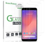 amFilm Pixel 3 Screen Protector Glass (3 Pack), Case Friendly Tempered Glass Screen Protector for Google Pixel 3