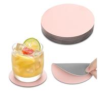 AMFUN 15PCS Leather Coasters,Outdoor Coasters,Non-Slip Cup Mats for Coffee Beer Mug Wine Glass Bottle Home and Bar-Back & Gray