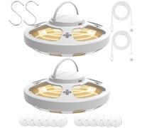 AMFUN 2 Pack Flea Traps for Home, Flea Light Traps, Flea Lamp Traped for Home, Flea Catcher, Flea Killer with 4 Modes, Odorless, Non-Toxic for Carpets Bedding