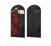 AMFUN 2 PCS Dress Bag,Full Length Travel Suit Bag with Zipper, Dust-proof Clothes Covers Protector Bags,Gown Garment Bag for Long Dresses, 100×60 cm (Black)