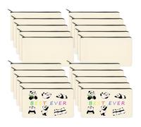 AMFUN 20 PCS Canvas Zipper Bag, DIY Canvas Pencil Pouch Bags, Blank Craft Makeup Bags for Painting, School, DIY Craft, Travel, Organizer