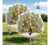 AMFUN 2PCS 1.8m x 1.8m Fruit Tree Net Cover with Zipper & Drawstring, Fine Mesh Bird Insect Protection Garden Netting for Plants, Reusable Protective Bag for Fruit Bushes, Orchard & Terrace
