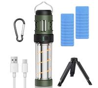 AMFUN 3000mAh Rechargeable Tiny Mosquito Repeller with Stand, Portable Mosquito Repellent Light with 18PCS Mosquito Repellent Tablets, 5 Lighting Modes Magnetic Design Camping Lamp, IPX5 Waterproof