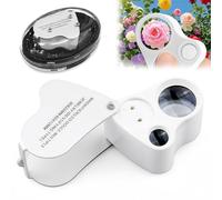 AMFUN 30X And 60X Jewellers Loupe,Folding Magnifying Jewelry Eye Magnifier with LED Light for Diamonds, Jeweller, Coins, Stamps(Currency Detecting/Jewelry Identifying)