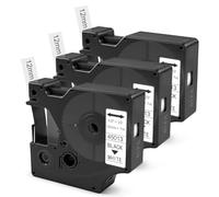 AMFUN 3X Compatible with Dymo D1 Label Tape 45013 A45013 S0720530 12mm x 7m, Black on White D1 Tape Compatible with Dymo Label Manager Label Tape Replacement for 160 210D 280 360D 420P 450D