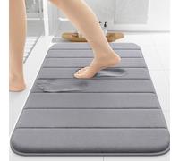 AMFUN 40 x 60 cm Bath Mats,Soft & Comfortable Bath Rug Foot Mat,Super Water Absorption,Non-Slip, Machine Washable Shower Mated for Home & Bathroom Floors-Light Grey