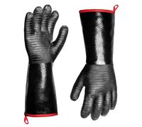 AMFUN 45CM Grill Gloves, 932℉ Heat Resistant Fire Resistant Oven Gloves, Washable Hand Protection BBQ Gloves, Waterproof and Oil Resistant for Grill, Oven, Cooking (Black)