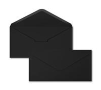 AMFUN 55 Pack Invitation Envelopes, Diamond Gummed Self Seal Envelopes, Gift Card Envelopes, Premium Envelopes for Weddings, Business, Invitation, Greeting Cards, 220mm*110mm (Black)