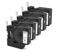 AMFUN 5X Compatible with Dymo D1 Label Tape 45013 A45013 S0720530 12mm x 7m, Black on White D1 Tape Compatible with Dymo Label Manager Label Tape Replacement for 160 210D 280 360D 420P 450D
