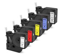 AMFUN 5X Compatible with Dymo D1 Label Tape 45013 A45013 S0720530, Color Tape 12mm x 7m, Compatible with Dymo Label Manager Label Tape Replacement for 160 210D 280 360D 420P 450D