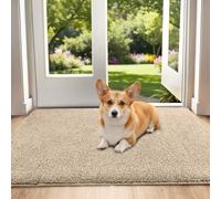 AMFUN 60 x 90 cm Door Mat Indoor, Super Absorbent Doormats,Machine Washable Floor Mats,Dirt Trapper Door Mat,Non-slip Dog Door Mat,Entry Rug for Front Door,Back Door(Khaki)