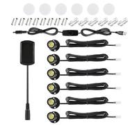 AMFUN 6PCS LED Mini Spot Lights, 5V 1W Jewelry Cabinet Lamp, 360° Rotate Aluminum USB Showcase Lights with Dimmer for Home Hotel Jewelry Decoration Painting Plant Wine Cabinet (4000K Neutral Light)