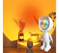 AMFUN Astronaut Sunset Lamp Projection, LED Projector Lamps,7-Color 360° Rotation Sunrise Lamp, Romantic Sunset Light for Photography Vlog Background,Tikok, Home, Bedroom Decor,Party