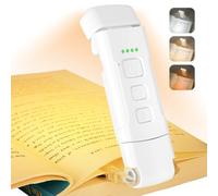 AMFUN Book Light Rechargeable,Eye Caring Reading Light Lamp Clip on Book, 3 Colors,5 Brightness & USB Rechargeable, Long Lasting up to 80 hrs,Portable Mini LED Book Light for Book Lovers-White