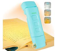 AMFUN Book Light Rechargeable,Eye Caring Reading Light Lamp Clip on Book, 3 Colors,5 Brightness & USB Rechargeable, Long Lasting up to 80 hrs,Portable Mini LED Book Light for Book Lovers-Blue