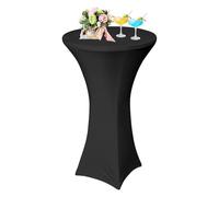 AMFUN Cocktail Table Covers,Spandex Stretch Tablecloth Elastic Table Cover Square Corners Tablecloth Fitted High Top Bar Table for Party, DJ, Bar, Wedding, Birthday, Banquet, Black,32"x43"