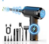 AMFUN Compressed Air Duster Cleaner, 3-Speed Cordless 50000 RPM Electric Air Duster Rechargable with 8 Switchable Nozzles,Compressed Air Duster with LED Light for PC Laptop Computers Keyboard