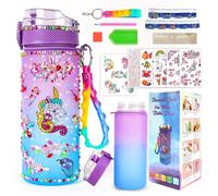 AMFUN Decorate your own water bottle kids,Unicorn Gifts for Girls,DIY Water Bottle Arts and Crafts for Kids Age 4-10,Ideal Gifts for Boys Girls Kids Birthday and Christmas (Unicorn 600ml)