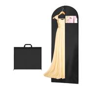 AMFUN Dress Bag,Full Length Travel Suit Bag with Zipper, Dust-proof Clothes Covers Protector Bags,Gown Garment Bag for Long Dresses, 180×60 cm (Black)