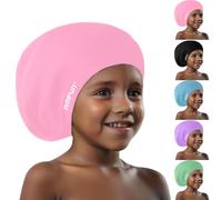 AMFUN Kids Extra Large Swimming Cap for Long Hair, 100% Silicone Kids Swimming Caps, Elastic Anti-slip Kids Swimming Hat, Hypoallergenic Waterproof Swimming Caped for Long Hair for Kids Teens