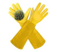 AMFUN Leather Gardening Gloves for Women/Men, Leathers Working Glovesing Work, Long Gardens Gloveing,Thorn Proof Cowhide, Utility Heavy Duty Garden Gloved for Brambles, Rose Pruning & Outdoor Work-XL
