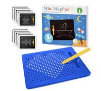AMFUN Magnetic Steel Ball Drawing Board with Pen, Magnetic Drawing Boards For Kids, Magnetic Doodle Board Tablet, Educational Toy for Children's Drawing, Doodling and Writing (Blue)