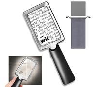 AMFUN Magnifying Glass with Light, Large Handheld Magnifier with 20 LED, Lightweight Handheld Reading Magnifier, Stepless Dimmable, for Seniors, Low Vision, Coins, Jewelry, Close Work & Inspection
