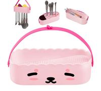 AMFUN Makeup Brush Cleaner Mat, 3 in 1 TPR Makeup Brush Portable Washing Tools for Makeup Brush, Powder Puff, Sponge（Bear Pink）