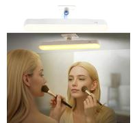AMFUN Makeup Mirror Lights,4000mAH Battery Touch Make Up Vanity Light Adjustable 3 Colors Brightness,Screw-Free Stick On Lighted for Makeup Vanity Bathroom Mirror (White)