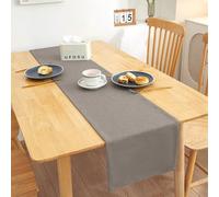 AMFUN Modern Table Runners, Polyester Gray 30*120CM Table Runners Decorative Waterproof, Table Runners Outdoor, for Home Kitchen Dining Parties Family Dinners Wedding Thanksgiving Christmas